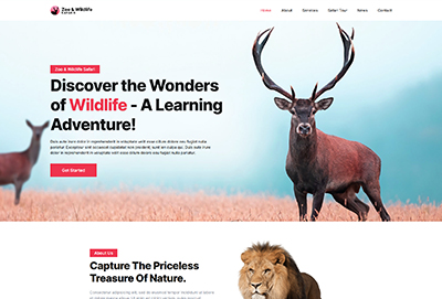 Zoo & Wildlife Safaris HTML Template